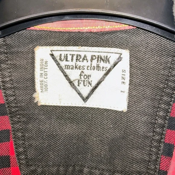 Ultra Pink Black Cotton Field Jacket with Red Check Lining - Picture 3 of 10